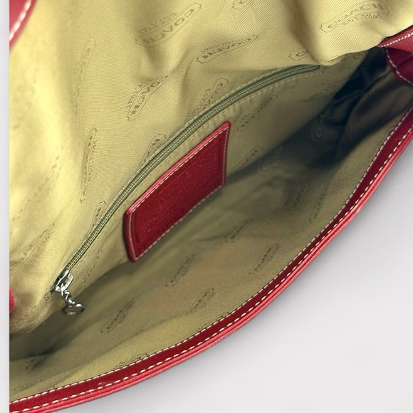 ❤️ Vintage COACH #9848 Legacy Convertible Red Leather Crossbody / Shoulder Bag - Picture 11 of 14